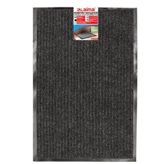 Коврик входной ворсовый влаго-грязезащитный 40&times;60 см, толщина 7 мм, ребристый, черный, LAIMA, 602863