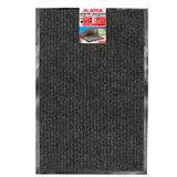 Коврик входной ворсовый влаго-грязезащитный 40х60 см, толщина 7 мм, ребристый, черный, LAIMA, 602863