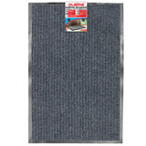 Коврик входной ворсовый влаго-грязезащитный 60х90 см, толщина 7 мм, ребристый, серый, LAIMA, 602867