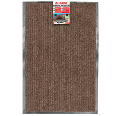 Коврик входной ворсовый влаго-грязезащитный 60&times;90 см, толщина 7 мм, ребристый, коричневый, LAIMA, 602868