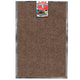 Коврик входной ворсовый влаго-грязезащитный 60х90 см, толщина 7 мм, ребристый, коричневый, LAIMA, 602868