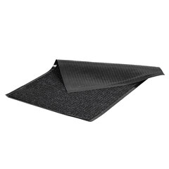 Коврик входной ворсовый влаго-грязезащитный 60&times;90 см, толщина 7 мм, ребристый, черный, LAIMA, 602869