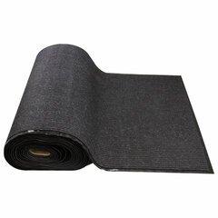 Коврик дорожка ворсовый влаго-грязезащита 1,2&times;15 м, толщина 7 мм, черный, В РУЛОНЕ, LAIMA, 602883