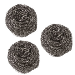 Губки (мочалки) металлические, спиральные, 3&times;20 г, КОМПЛЕКТ 3 шт., для посуды, гриля, плиты, LAIMA, 603102