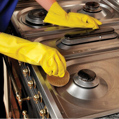 Губки (мочалки) медные, сетчатые, 3&times;15 г, КОМПЛЕКТ 3 шт., для посуды, гриля, плиты, LAIMA, 603104