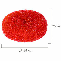 Губки (мочалки) пластиковые, сетчатые, 3&times;7 г, КОМПЛЕКТ 3 шт., для посуды, гриля, плиты, LAIMA, 603107