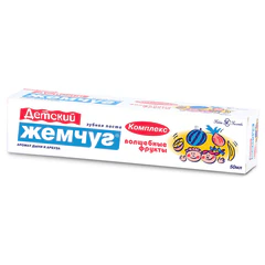 Зубная паста детская 50 мл, ДЕТСКИЙ ЖЕМЧУГ "Волшебные фрукты", защита от кариеса, укрепляющая