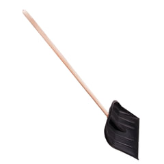 Лопата снеговая 46&times;40 см &laquo;НОМЕР 2&raquo; пластиковая, ДЕРЕВЯННЫЙ черенок 120 см, армирующая алюминиевая планка, № 2