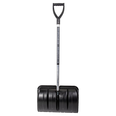 Лопата снегоуборочная пластиковая, 54х37 см, высота 130 см, с алюминиевым черенком и наконечником, №