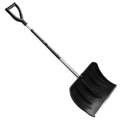 Лопата снеговая 54&times;37 см, пластиковая, алюминиевый черенок с V-ручкой 130 см, армирующая алюминиевая планка, № 13