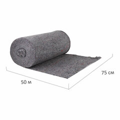 Полотно ХПП холстопрошивное ПЛОТНОЕ серое, 0,75&times;50м, 240(±10)г/<wbr/>м<sup>2</sup>, шаг 2,5мм, LAIMA Премиум, 603587