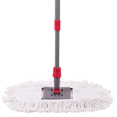 Швабра-рамка для СУХОЙ УБОРКИ, 40 см, телескопический черенок из нержавеющей стали 125 см, МОП хлопок, LAIMA, 603605