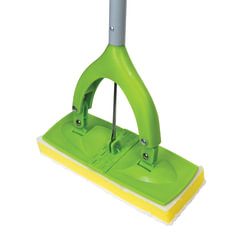 Швабра самоотжимная, механизм &laquo;Бабочка&raquo;, насадка спонж/<wbr/>микрофибра 26 см, телескопический черенок 130 см, ЛЮБАША, 603607