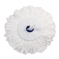 Швабра с отжимом и ведром 18л/<wbr/>8л, центрифуга, отжим педалью, 2 флаундера/<wbr/>насадки круглый и прямоугольный, бело-синий, LAIMA 603625