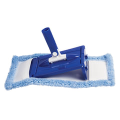 Швабра с отжимом и ведром 18л/<wbr/>8л, центрифуга, отжим педалью, 2 флаундера/<wbr/>насадки круглый и прямоугольный, бело-синий, LAIMA 603625