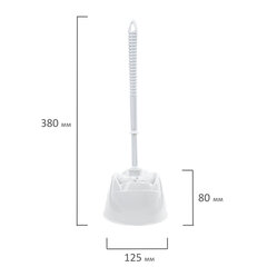 Ершик для унитаза с подставкой, пластик, белый, ЛЮБАША, 603627
