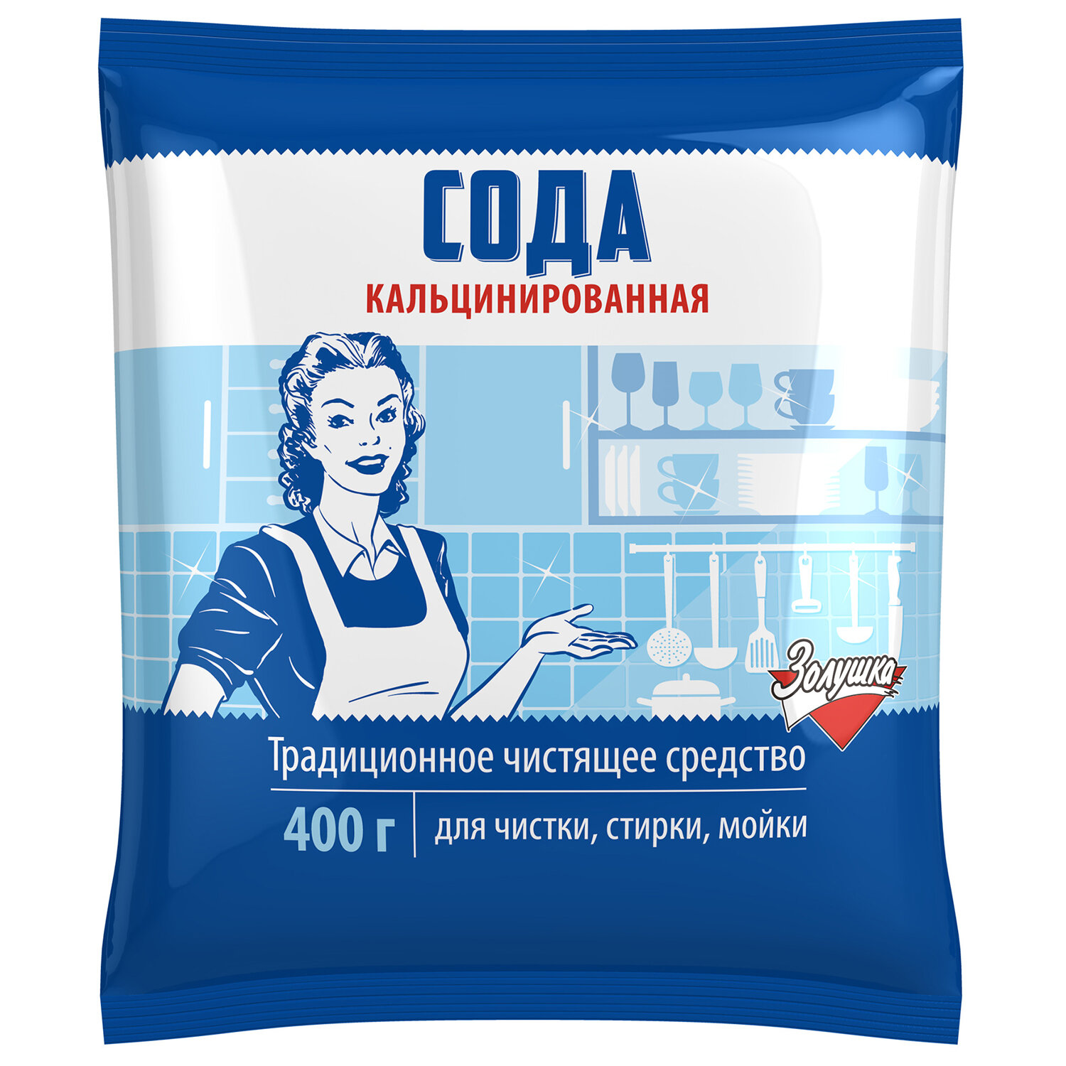Сода кальцинированная 400 г, ЗОЛУШКА