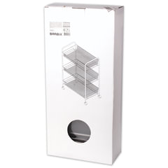 Этажерка (тележка) BRABIX офисно-бытовая 3 яруса, на колесах, металл, серебристая, 43,5&times;26&times;62,5 см, 603752