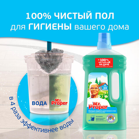 Средство для мытья пола и стен 1 л, MR.PROPER (Мистер Пропер), "Горный ручей и прохлада", MP-8151942