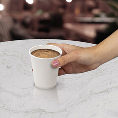 Стакан одноразовый бумажный 165/<wbr/>195 мл, D 70 мм, КОМПЛЕКТ 100 шт., однослойный, белый, холодное/<wbr/>горячее, Ve, ФОРМАЦИЯ, HB70-195-0000