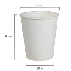 Стакан одноразовый бумажный 165/<wbr/>195 мл, D 70 мм, КОМПЛЕКТ 100 шт., однослойный, белый, холодное/<wbr/>горячее, Ve, ФОРМАЦИЯ, HB70-195-0000