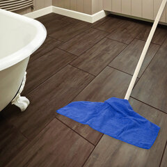 Тряпки для мытья пола, КОМПЛЕКТ 3 шт., ПЛОТНАЯ микрофибра, 50&times;60 см, синие, 260 г/<wbr/>м<sup>2</sup>, ЛЮБАША &laquo;ПЛЮС&raquo;, 603944