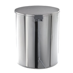 Ведро мусорное с педалью 15 литров, УСИЛЕННОЕ, хром, нержавеющая сталь, ТИТАН