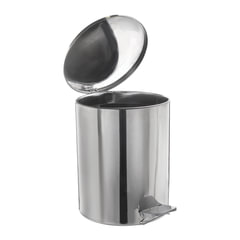 Ведро мусорное с педалью 15 литров, УСИЛЕННОЕ, хром, нержавеющая сталь, ТИТАН