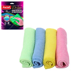 Салфетки из МИКРОФИБРЫ универсальные 30х30 см, КОМПЛЕКТ 4 шт., Practi Microfiber, 240 г/м2, PACLAN, 74825