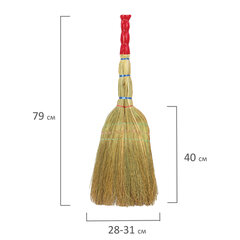 Веник сорго 3-х прошивной, LAIMA &laquo;ЛЮКС&raquo;, ручка в пленке, длина 79 см, 604229