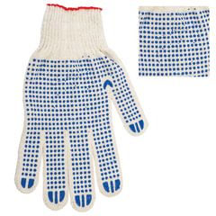 Перчатки хлопчатобумажные, КОМПЛЕКТ 5 пар, 10 класс, 40-42 г, 116 текс, ПВХ-точка, LAIMA &laquo;ЛЮКС&raquo;, БЕЛЫЕ, 604469