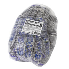 Перчатки хлопчатобумажные, КОМПЛЕКТ 5 ПАР, 7 класс, 60-62 г, 216 текс, ПВХ-точка, LAIMA &laquo;ПРОФИ&raquo;, МЕЛАНЖ, 604471