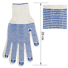 Перчатки хлопчатобумажные, КОМПЛЕКТ 5 ПАР, 7 класс, 65-67 г, 216 текс, ПВХ точка, LAIMA &laquo;ПРОФИ&raquo; XL, БЕЛЫЕ, 604472