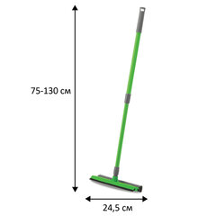 Окномойка (стяжка + губка), КОМПЛЕКТ с ТЕЛЕСКОПИЧЕСКИМ ЧЕРЕНКОМ 75-130 см, ширина рабочей части 24,5 см, YORK, 084140