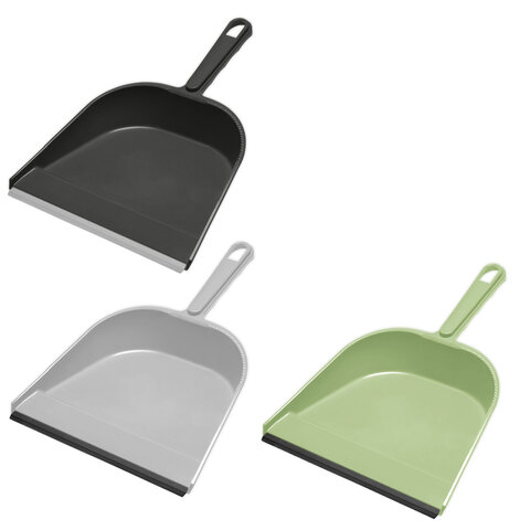 Совок для мусора, низкая ручка, с резиновой кромкой, ширина 23 см, пластик, цвет ассорти, YORK, 6102