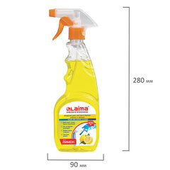 Средство для мытья стекол и зеркал 500 мл, LAIMA PROFESSIONAL &laquo;Лимон&raquo;, распылитель, 604652