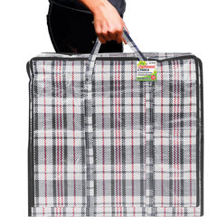 Сумка-баул хозяйственная, полипропилен, 45&times;40&times;20 см, 36 литров, черно-красная, 130 г/<wbr/>м<sup>2</sup>, ЛЮБАША, 604696