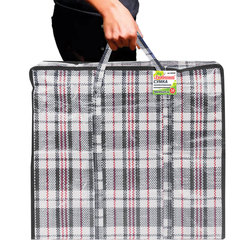 Сумка-баул хозяйственная, полипропилен, 50&times;45&times;25 см, 56 литров, черно-красная,130 г/<wbr/>м<sup>2</sup>, ЛЮБАША, 604698