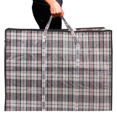 Сумка-баул хозяйственная, полипропилен, 70&times;50&times;30 см,105 литров, черно-красная, 170 г/<wbr/>м<sup>2</sup>, ЛЮБАША, 604703