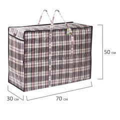 Сумка-баул хозяйственная, полипропилен, 70&times;50&times;30 см,105 литров, черно-красная, 170 г/<wbr/>м<sup>2</sup>, ЛЮБАША, 604703