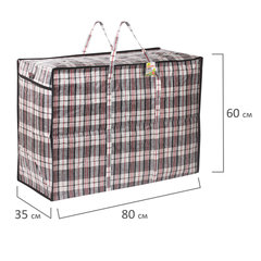 Сумка-баул хозяйственная, полипропилен, 80&times;60&times;35 см,168 литров, черно-красная, 170 г/<wbr/>м<sup>2</sup>, ЛЮБАША, 604704