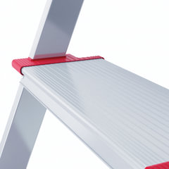 Стремянка алюминиевая 5 ШИРОКИХ СТУПЕНЕЙ 13 см, площадка 1,1 м, нагрузка 225 кг, вес 6 кг, НОВАЯ ВЫСОТА, 3117105