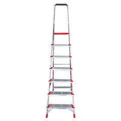 Стремянка алюминиевая 7 ШИРОКИХ СТУПЕНЕЙ 13 см, площадка 1,5 м, нагрузка 225 кг, вес 8 кг, НОВАЯ ВЫСОТА, 3117107