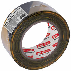 Лента оградительная сигнальная желто-черная, 50 мм х 200 м, BRAUBERG &laquo;Грандмастер&raquo;, полиэтилен, 604891