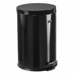 Ведро мусорное с педалью 20 литров &laquo;Classic&raquo;, ЧЕРНОЕ ГЛЯНЦЕВОЕ, металлическое, со съемным внутренним ведром, LAIMA, 604945