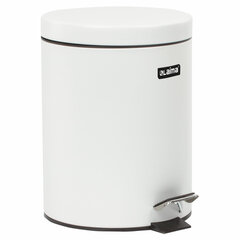 Ведро мусорное с педалью 5 литров &laquo;Classic&raquo;, БЕЛОЕ ГЛЯНЦЕВОЕ, металлическое, со съемным внутренним ведром, LAIMA, 604947
