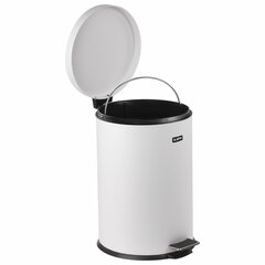 Ведро мусорное с педалью 12 литров &laquo;Classic&raquo;, БЕЛОЕ ГЛЯНЦЕВОЕ, металлическое, со съемным внутренним ведром, LAIMA, 604948