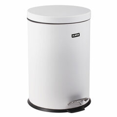 Ведро мусорное с педалью 12 литров &laquo;Classic&raquo;, БЕЛОЕ ГЛЯНЦЕВОЕ, металлическое, со съемным внутренним ведром, LAIMA, 604948