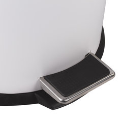 Ведро мусорное с педалью 12 литров &laquo;Classic&raquo;, БЕЛОЕ ГЛЯНЦЕВОЕ, металлическое, со съемным внутренним ведром, LAIMA, 604948