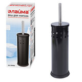Ершик для унитаза с подставкой, металл, черный, глянцевый, LAIMA, 604960